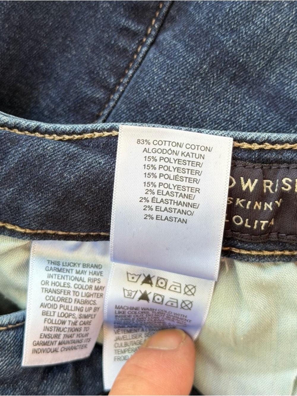Woman’s Lucky Brand 🍀Denim Jeans Low Rise Skinny Size 6/28 R - Picture 8 of 12